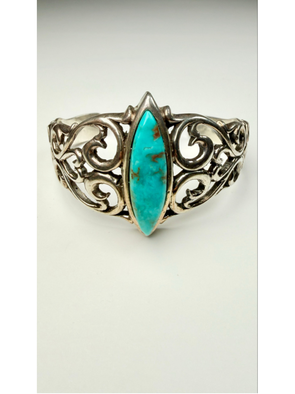 Alltribes Navajo Kingman Turquoise Sterling Silver Old Pawn Style Cuff Bracelet